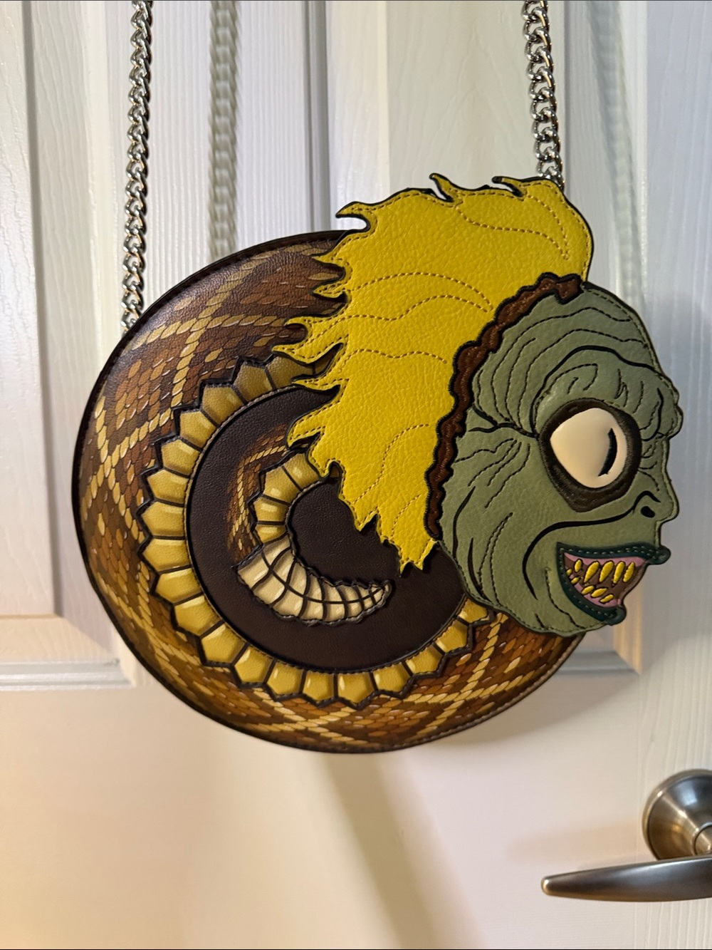 Serpent Face Wall Accent in Yellow and Green